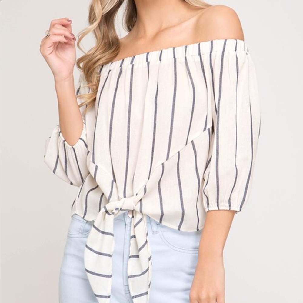 Woven Striped Blouse 😍